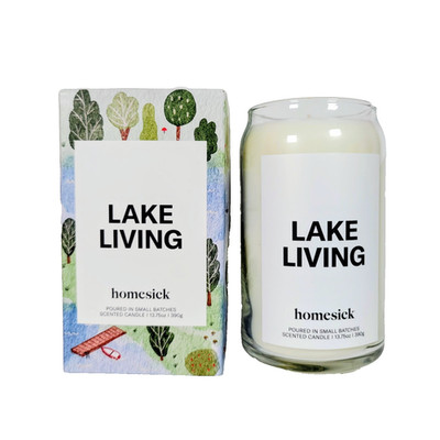 Homesick Lake Living Scented Candle (13.75 oz) Soy Wax Blend Small Batch
