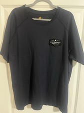 Carhartt Men's XL Cat 1 2112 FR Flame Resistant Navy Blue Short Sleeve Shirt