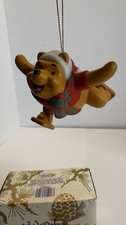 Disney Winnie the Pooh Christmas Ornament Skating Bear w/ Box Vintage