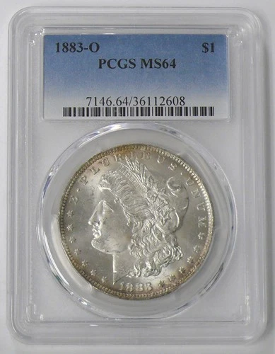 1883-O MS-64 MORGAN SILVER DOLLAR - PCGS GRADED - TONING ON OBVERSE