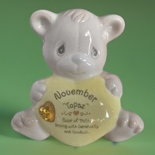 PRECIOUS MOMENTS BEAR BANK WITH NOVEMBER BIRTHSTONE VINTAGE 1997