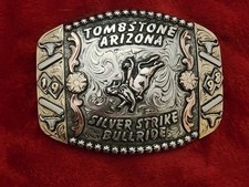 Rodeo Champion 1998 Bull Riding TROPHY BUCKLE Tombstone Arizona VINTAGE RARE 379