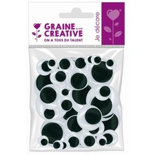 Wiggle Eyes Black Assorted Sizes 54pcs for Crafts DIY