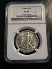 1944 D  Walking Liberty Half Dollar NGC MS64 Blast White Rattler !