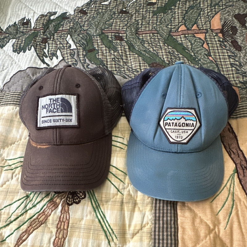 VTG Patagonia & The North Face Lot 2 Trucker Hats Mesh Back Adjustable One Size