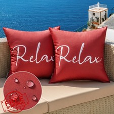 MIULEE 20x20" Red Outdoor Waterproof Pillow Covers Set of 2