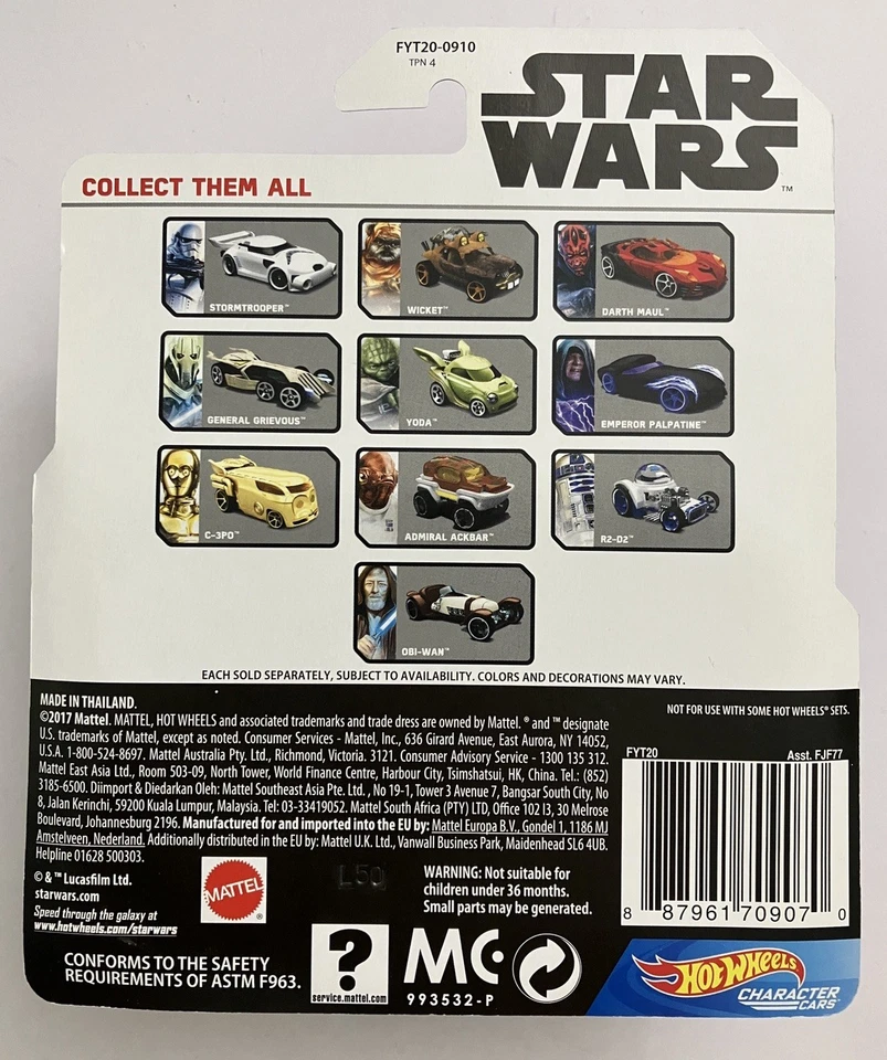 “Star Wars Last Jedi” Porg, Hot Wheels Character Car, New - Image 3 of 3