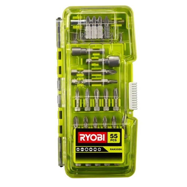 Ryobi Bit Set 55-Tlg RAK55DK Schrauber Bits ZubehöR Neu-image