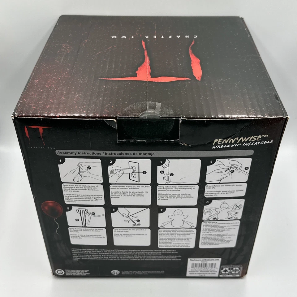 It Pennywise Airblown Inflatable 8' Tall - Gemmy **NEW** - Image 4 of 4
