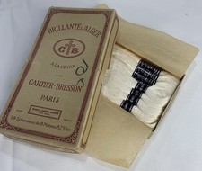 Vintage French Cartier-Bresson Cotton Embroidery Thread Paris #199 White 22 Pcs