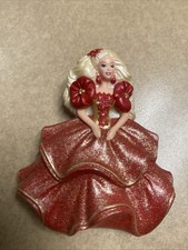 1995 Mattel Barbie Pin Hallmark Cards Inc. Red Dress Nostalgia Dolls Toys