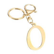 Gold Initial Letter Keychain Stainless Steel A-Z Alphabet Keychains Letter O 