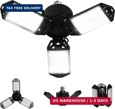 LED Garage Light, 80W 8000 Lumen Ceiling Lights with 3 Adjustable Panels, 6500K