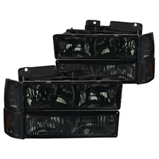 Fit 1994-1998 GMC C10 Sierra Suburban Smoke Headlight Bumper Corner Signal Light