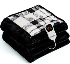 Heated Electric Blanket Full Size 72"x84" Flannel Heating Blanket W/ 10 Heating