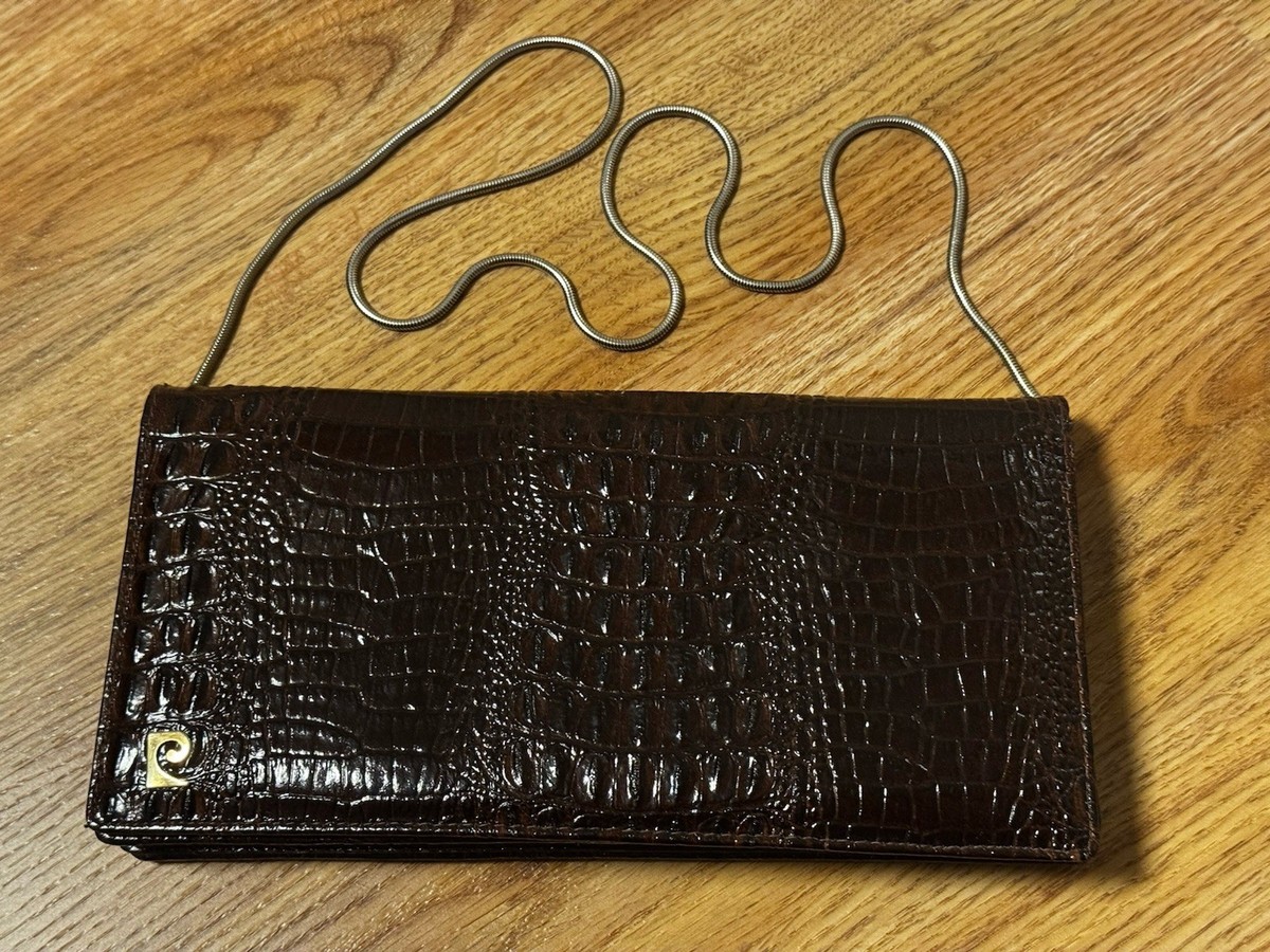 Vintage Damen Krokodil Handtasche 70er LederBraun ca