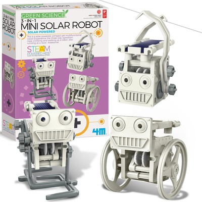 Green Science - 3-in-1 Mini Solar Robot Toys - STEM Toys Educational Kit for ...