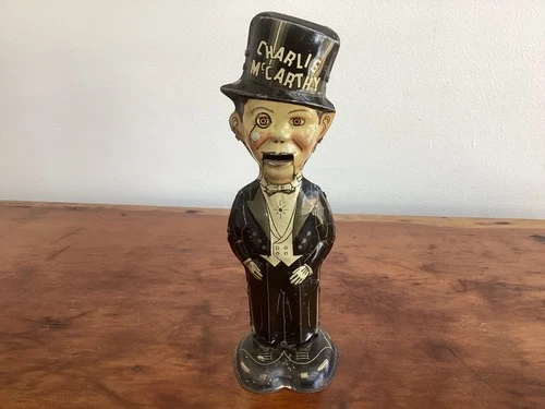 Vintage Tin Litho wind-up Charlie McCarthy toy by Louis Marx & Company 1930s