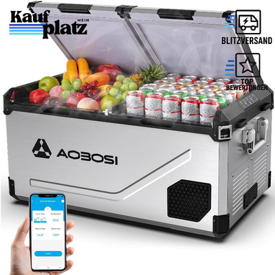 Kühlbox Kompressor Dual Zone bis -20  Edelstahl 95L 12/24V DC 230V AC Auto