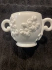 Vintage Mid-century Milk Glass Sugar Bowl with A Dogwood Flower Design No Lid