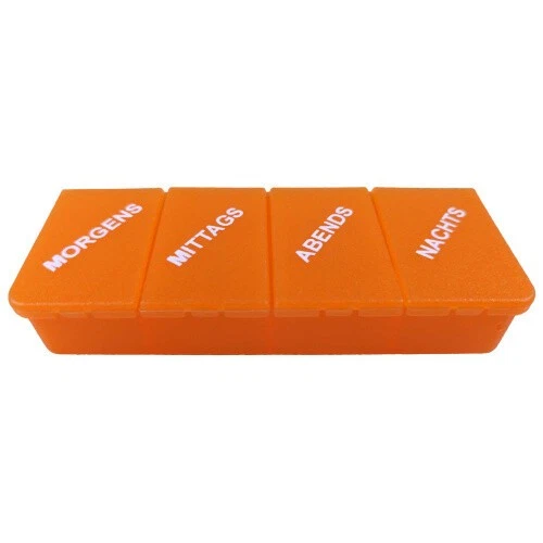 Tablettendose, Sundo Tablettendose orange-transparent, Medikamentendose - Bild 2 von 4