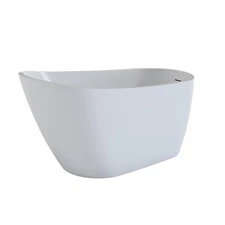 Modern Glossy White 60-Inch Freestanding Acrylic Bathtub, Spa- Tub with Superior
