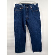 Levi's 501 Men's Dark Wash Jeans 36x34 Original Fit Straight Leg Button Fly