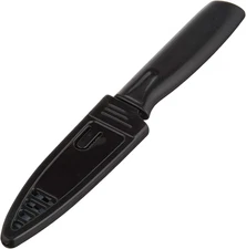 Non-Stick Paring Knife with ABS Sheath, 4 Inch, Black, 1 Pack