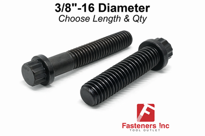 #ad 3 8quot; 16 Coarse 12 Point Flange Screws Alloy Steel Black Pick Length amp; Qty $399.90
