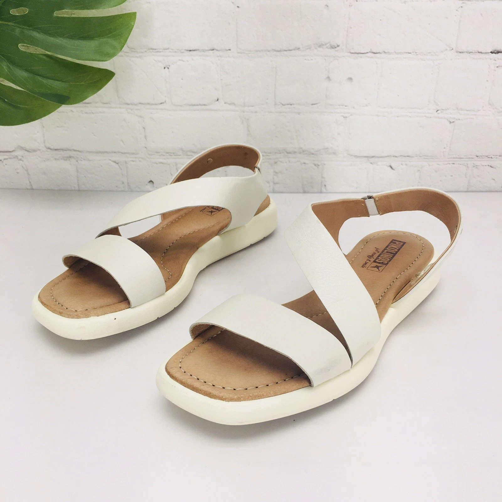Pikolinos Antillas Slingback Sandal Womens 7.5 EU 38 Beige Leather Slip On Strap