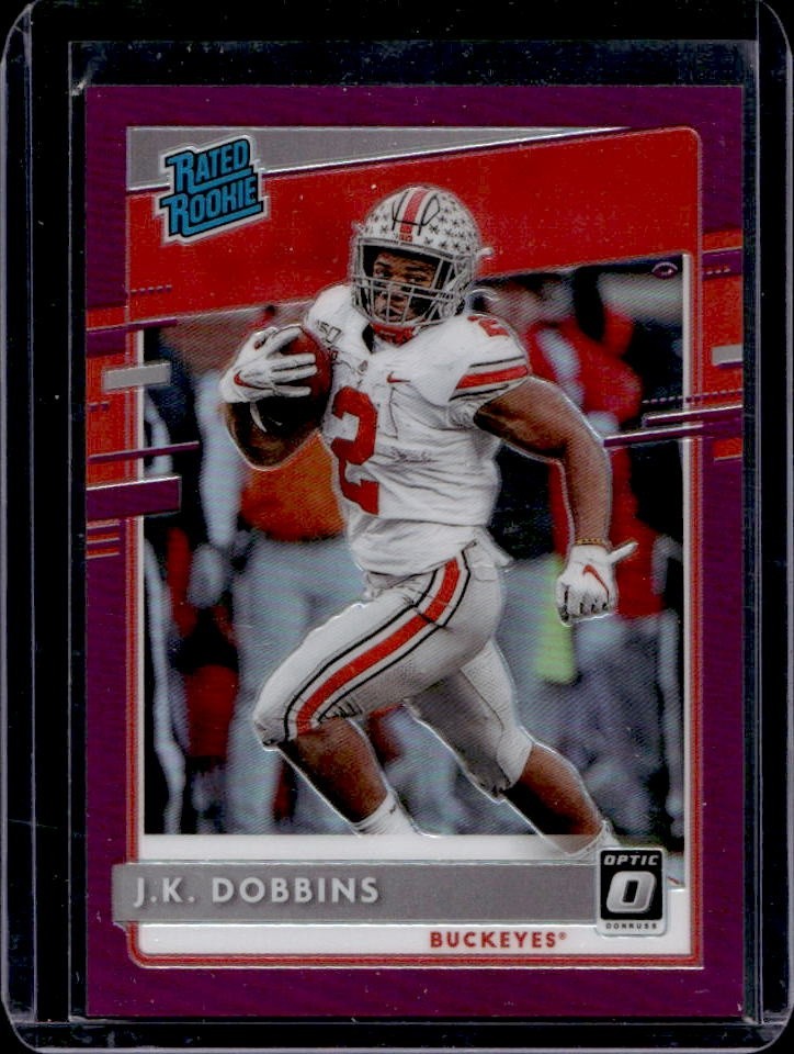 JK Dobbins Panini Chronicles Draft Picks Donruss Optic Rated Rookies #8 Purple