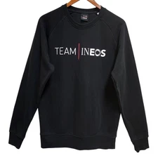 Team Ineos Pro Cycling Sweatshirt Mens S Black Wash Crew Long Slv Logo Pullover