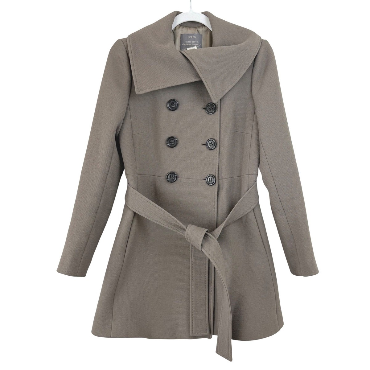 Crew LADY DAY Double Cloth Coat Belted Wool DOUBLE BREASTED
