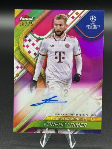 2024-25 Topps Finest UEFA Konrad Laimer Magenta Refractor Auto /75 #BA-KL