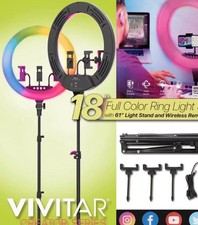BUNDLEx3 Vivitar Creator Series 18 Full Color Ring Light Sets With 61 Stands