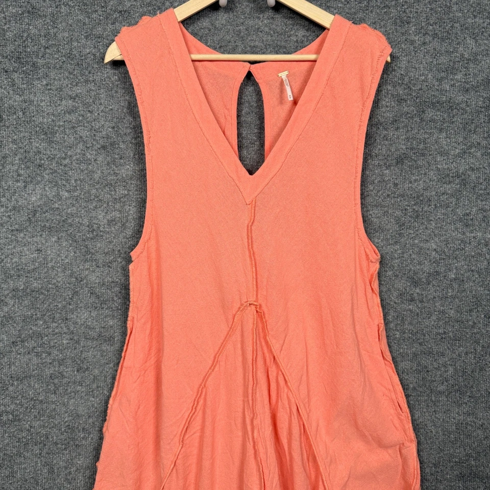 Mono Free People Talla Mediana Movimiento Algodón Melocotón Playa Vacaciones Lagenlook Foto 3 de 4