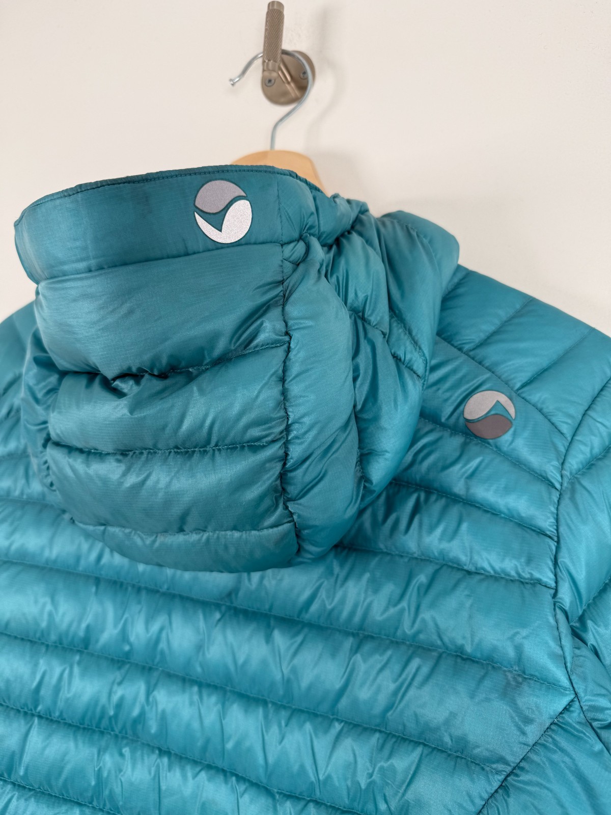 Montane Jacket Size UK 12 Blue Down Fetherlite Pertex Quantum Puffer Hooded image 9