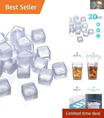 Stay Cool with 20 BPA-Free Ice Cubes - Clear Plastic for Unequaled Freshness