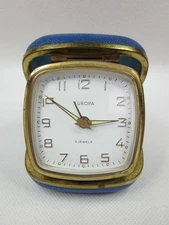 OROLOGIO DA VIAGGIO PORTATILE EUROPA SVEGLIA TAVOLO COMODINO ALLARME IN CUSTODIA