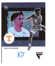 2021-22 Panini Chronicles Draft Picks Keon Johnson Flux Blue Prizm Auto /49 RC