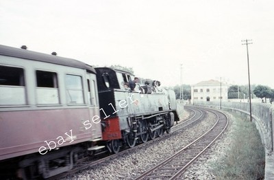 35mm Portugal Railway Slide - CP No. E143 2-8-2T at Senhora de Hora 1973 [T720]