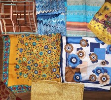 Vtg Scarves 1970s - 80s Lot Of 7