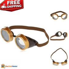 Vintage-Inspired Steampunk Goggles - Lightweight Brown Eyewear for Cosplay