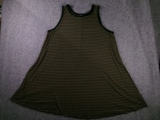 Old Navy Dress Womens XXL Olive Black Striped Swing Tank Sleeveless Casual Flowy