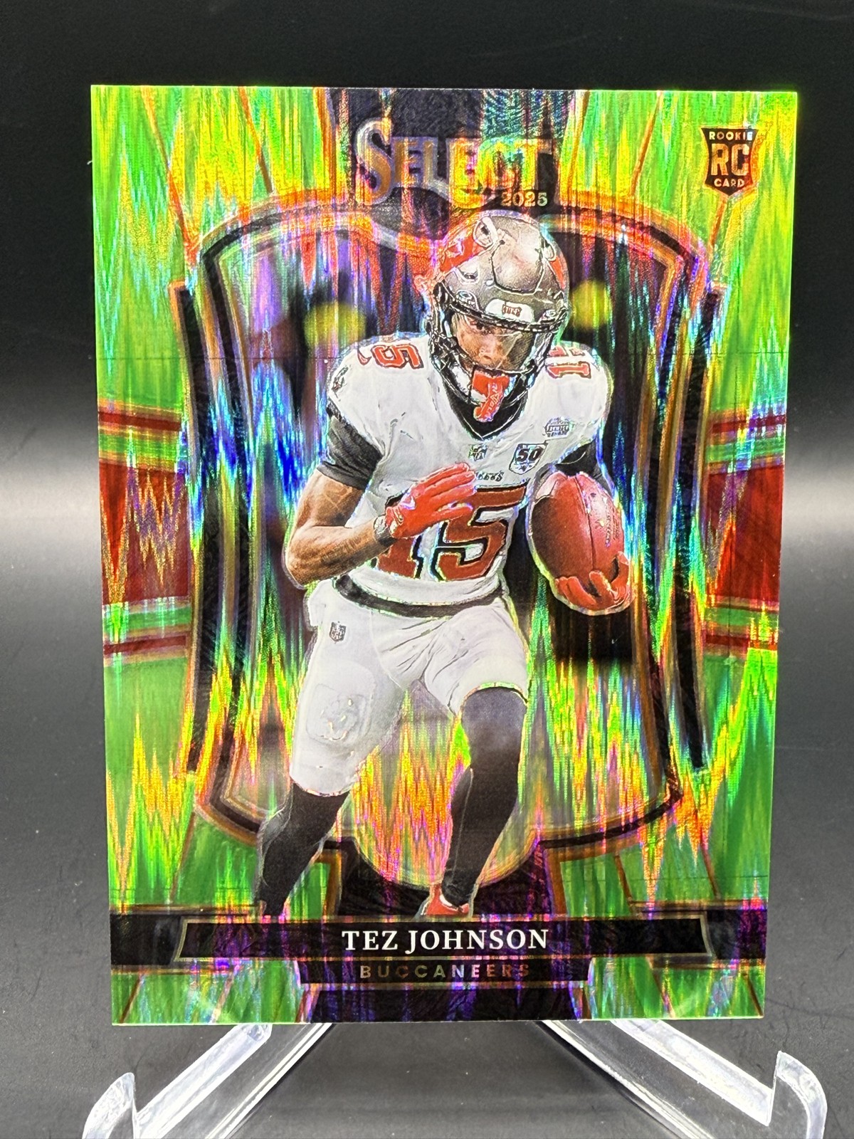 2025 Panini Select - Premier Level Tez Johnson #138 Neon Green Shock Prizm /699