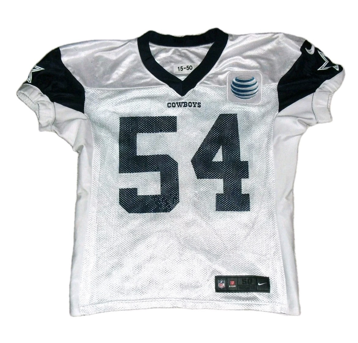 Dallas Cowboys Team Issued Nike Practice Jersey #54 At&T logo sz