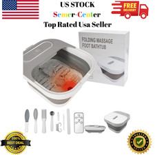 Collapsible Foot Spa Bath with Heat and Massage Rollers, Bubble, Foot Pedicure