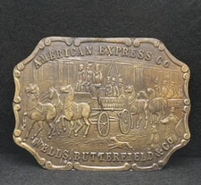 WB05122 NOS VINTAGE 1970s *AMERICAN EXPRESS CO. WELLS, BUTTERFIELD & CO.* BUCKLE