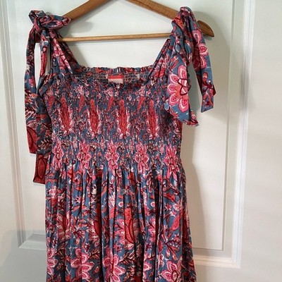 Mare Sea Maxi Smocked Floral Tie Dress