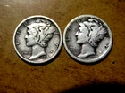 Two Nice Better Date Problem FREE 1918-S and 1920-S Mercury Silver Dimes O1